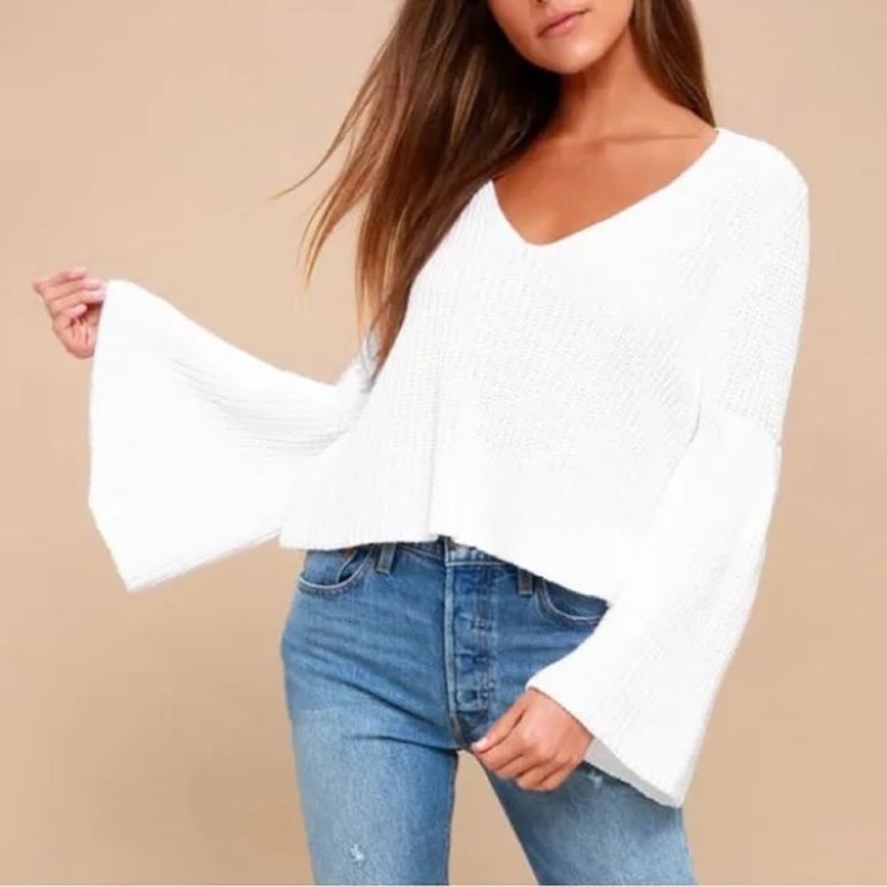 Free people sweater, winged sleeves, size small